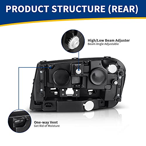 AUTOSAVER88 Headlights Assembly Compatible with 2002-2009 Trailblazer W/Full Width Grille Amber Reflector(Except Compatible with 2006-2009 LT models)