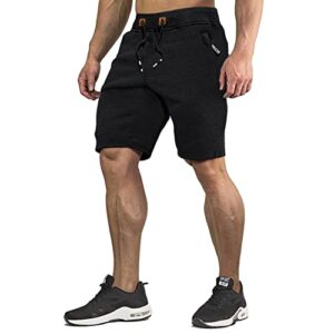 crysully men's casual cotton jogger short pant active gym shorts for workout,training,jogging black