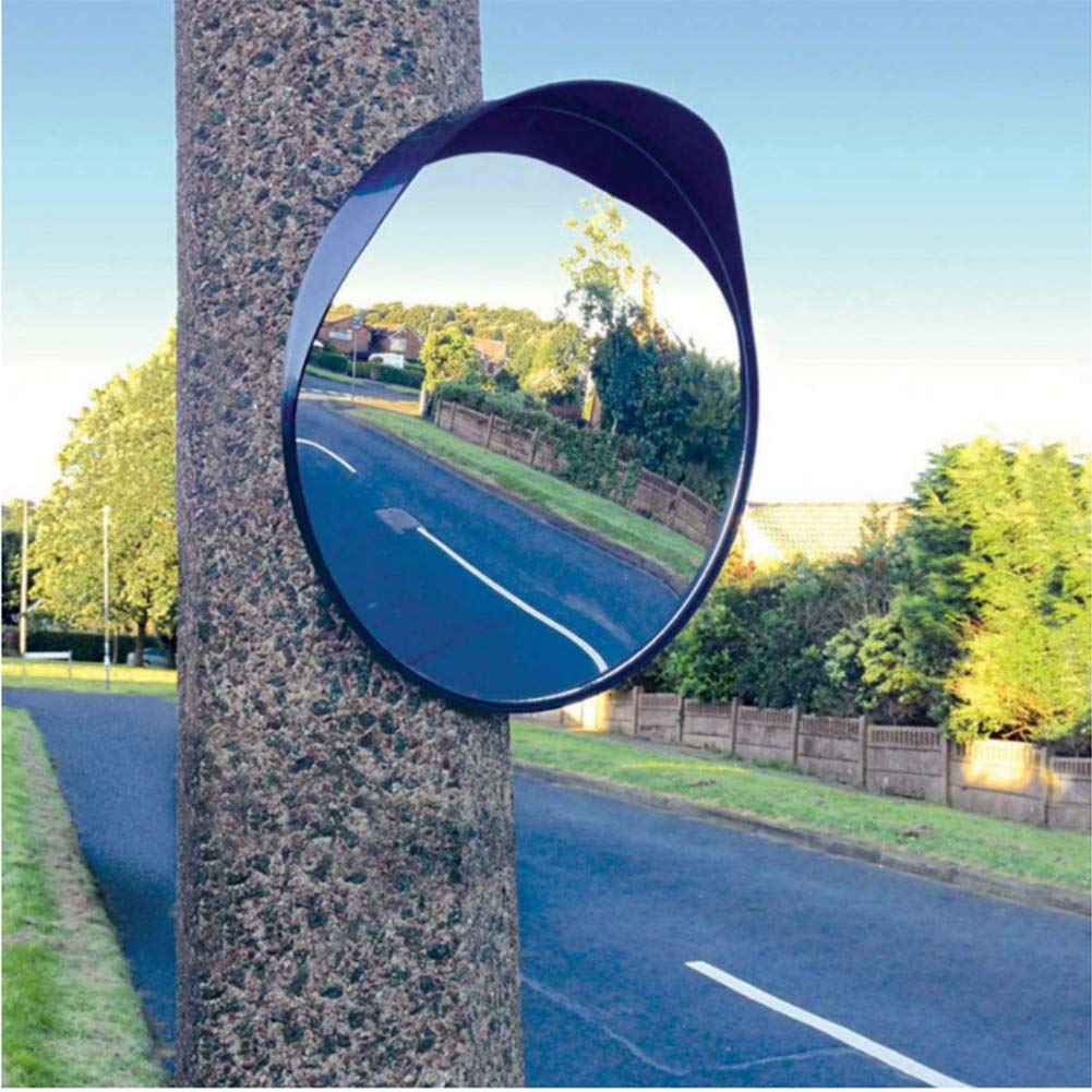 MEETWARM 12" Convex Security Mirror Curved Safety Mirror with Adjustable Fixing Bracket for Indoor Outdoor, Office Warehouse Driveway Garage Store