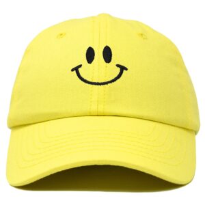 dalix smile baseball cap smiling face happy dad hat men women teens in yellow