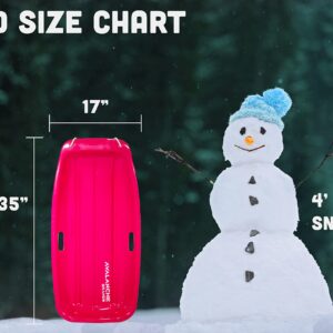 Avalanche Brands | Classic 35" Downhill Toboggan Snow Sled | Pink | Fit for 2 Riders