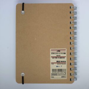 muji double-ring notebooks, recycle paper notebookrs (dot grid notebook - a6, with rubber strip)