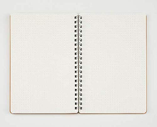 Muji Double-ring Notebooks, Recycle Paper Notebookrs (Dot Grid Notebook - A6, with rubber strip)