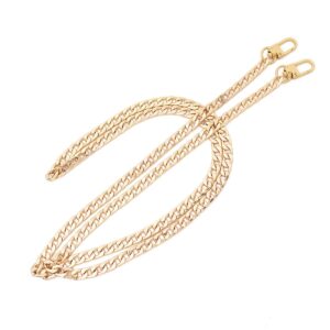 haiops purse chain 47" iron flat chain strap handbag metal straps shoulder corss body replacement chain accessories (gold)