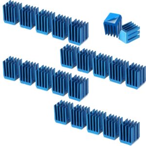 3d printer heatsink kit + thermal conductive adhesive tape, cooler heat sink cooling tmc2130 tmc2100 a4988 drv8825 tmc2208 stepper motor driver module (22pcs)