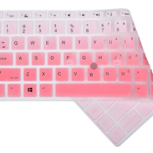 HP Elitebook Keyboard Cover Skins Compatible 14" HP Elitebook 840 G5nr / HP 14" Elitebook 745 G5 / 14" HP Zbook 14U G5 wm,14in HP Laptop Cover (Ombre Hot Pink)