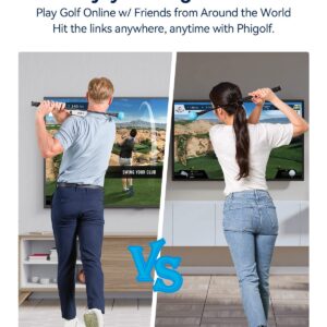 PHIGOLF Home Golf Simulator, Enjoy Interactive Golfing with Smart Motion Sensor and Swing Stick for Indoor and Outdoor Fun - Compatible with Android, iOS, WGT, and E6 Connect Series