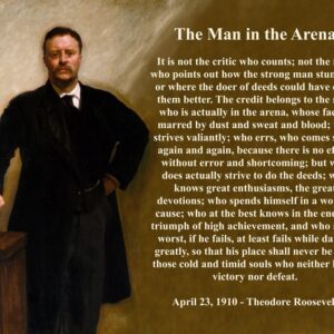 The Man in the Arena Print - Theodore Roosevelt Quote, Inspirational Home and Room Wall Decor, Motivational Poster Gifts, Men's Bedroom Decor, Choose Unframed Poster or Canvas Art Prints