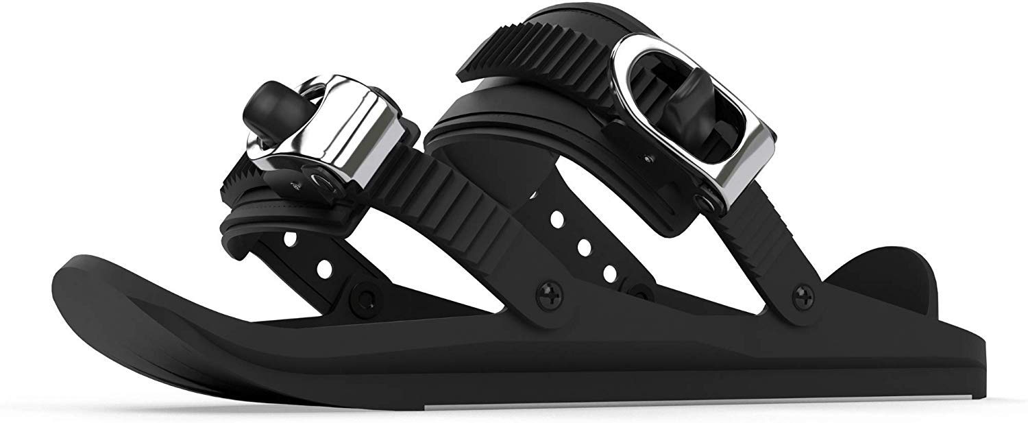 Snowfeet - Mini Short Ski Skates for Snow | Skis for Winter Shoes | Short Snowskates Snowblades Skiboards | The Real Original (Black)