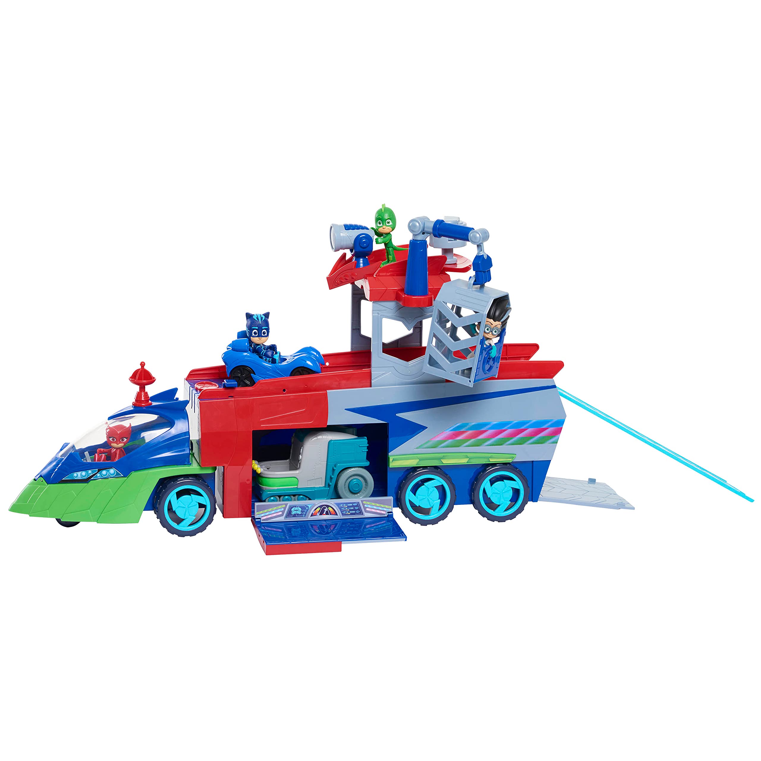 PJ Masks PJ Seeker with Bonus Figures,10-pieces, Lights and Sounds Toy Vehicle