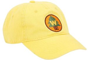 concept one disney pixar up wilderness explorer cotton adjustable baseball hat with curved brim, yellow, one size