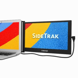 sidetrak slide portable monitor for laptop 12.5" fhd 1080p ips attachable laptop screen | efficient usb power | compatible with mac & chrome 13" -17" laptops (patent pending) | black