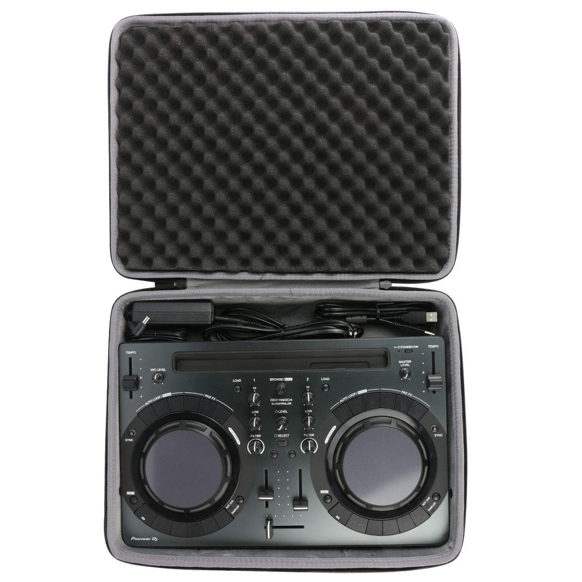 co2CREA Hard Travel Case replacement for Pioneer Pro DJ DDJ-WeGO4 / DDJ-WEGO3 Compact DJ 4/Dual Deck Controller