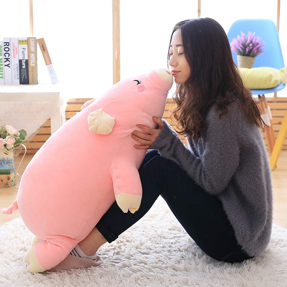 EHOTONG Pig Plush Pillow, Piggy Soft Hugging Pillow Funny Cute Pig Stuffed Animal Toys Christmas Birthday Girlfriend Gift, 27 inch