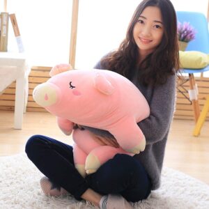 EHOTONG Pig Plush Pillow, Piggy Soft Hugging Pillow Funny Cute Pig Stuffed Animal Toys Christmas Birthday Girlfriend Gift, 27 inch