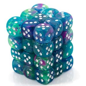 chessex festive waterlily d6 12mm dice set [chx27946]