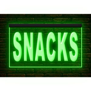 110075 snacks food fish chips cafe bar shop store open display led light neon sign (12" x 8", green)