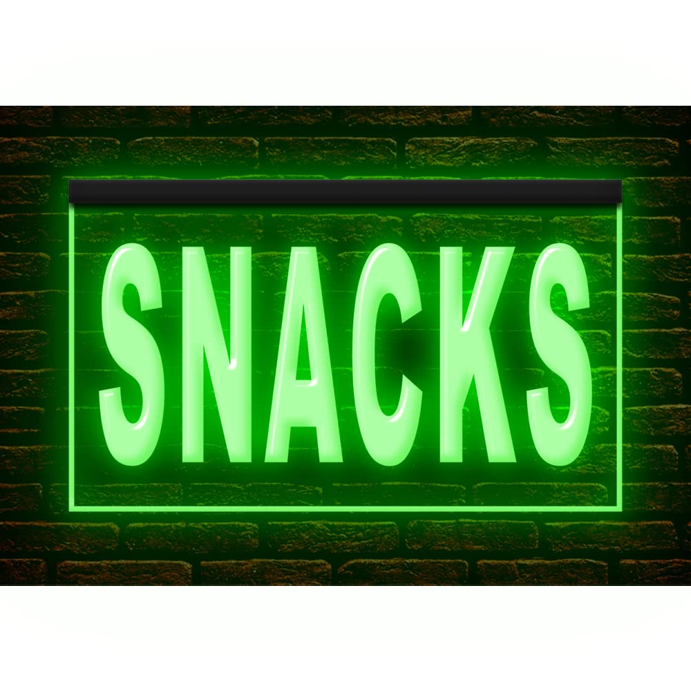 110075 Snacks Food Fish Chips Cafe Bar Shop Store Open Display LED Light Neon Sign (12" X 8", Green)