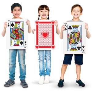 gamie giant poker jumbo playing cards - 10.5 inches x 14.5 inches - extra large playing cards set with 2 jokers - huge casino game cards for kids and adults - oversize poker party decorations - 1 pack