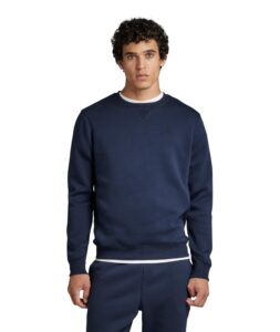 g-star raw men's premium core basic sweatshirt, sartho blue, s