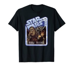 star wars chewbacca and han solo rebel friends t-shirt