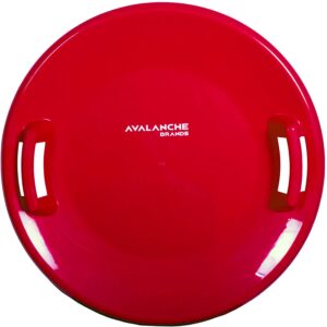 avalanche brands | 25" downhill saucer snow sled | red | durable handles & safe for all ages