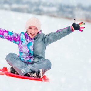 Avalanche Brands | 25" Downhill Saucer Snow Sled | Red | Durable Handles & Safe for All Ages