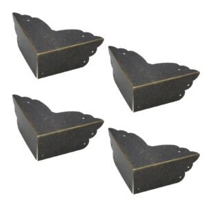mcredy 4 pack corner protectors metal bronze box corners decorative 2.8x2.8x1.2"(lxwxh),side length 2.8"