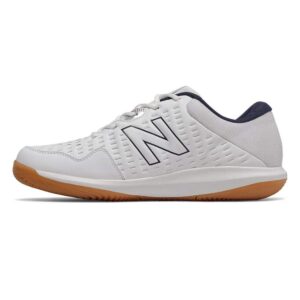 New Balance Men's 696 V4 Hard Court Tennis Shoe, White/Navy, 12 M US