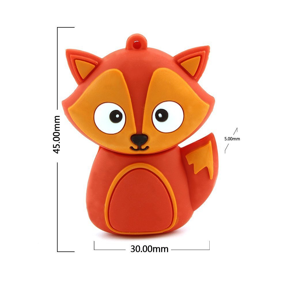 WooTeck 64GB Novelty Animal Red Fox USB Flash Drive