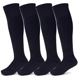 raigoo soccer softball baseball football socks for youth kids boys and girls ages 4 to 16 knee high sport athletic socks