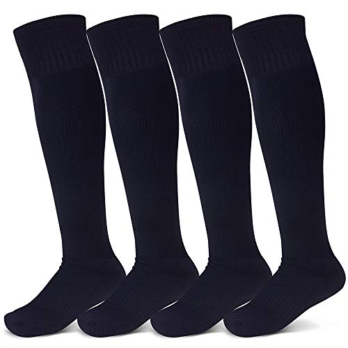 Raigoo Soccer Softball Baseball Football Socks for Youth Kids Boys and Girls Ages 4 to 16 Knee High Sport Athletic Socks