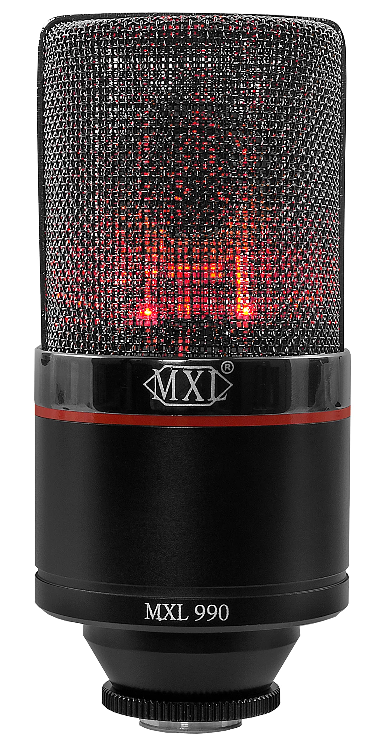 MXL 990 Condenser Microphone for Podcasting, Singing, Home Studio Recording, Gaming & Streaming | Red LED Lights | XLR | Large Diaphragm (Blaze)