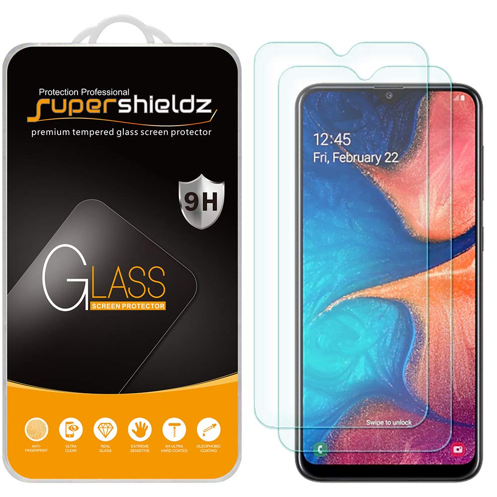 Supershieldz (2 Pack) Designed for Samsung Galaxy A20 (Not Fit for Galaxy S20) Tempered Glass Screen Protector, Anti Scratch, Bubble Free