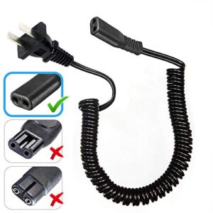 Shaver Charger Cord Adapter Charger Universal 2 Pin Shaver Power Lead for Norelc o Remingto n Grundi g Brau n Coile d