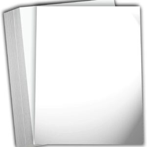 Hamilco White Glossy Cardstock Paper - 8 1/2 x 11" 80 lb Cover Card Stock - 50 Pack