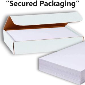 Hamilco White Glossy Cardstock Paper - 8 1/2 x 11" 80 lb Cover Card Stock - 50 Pack