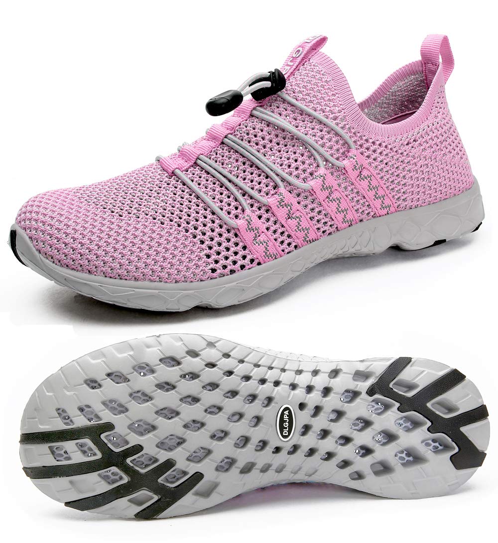 DLGJPA Women's Quick Drying Water Shoes for Beach or Water Sports Lightweight Slip On Walking Shoes Purple 8