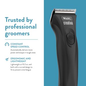 Wahl Professional Animal Creativa Cordless Dog, Cat, Pet, and Horse Clipper with 5-in-1 Adjustable Blade - Black