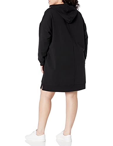 The Drop Women's Iona Long Sleeve Hooded Mini Sweatshirt Dress, Black, XL