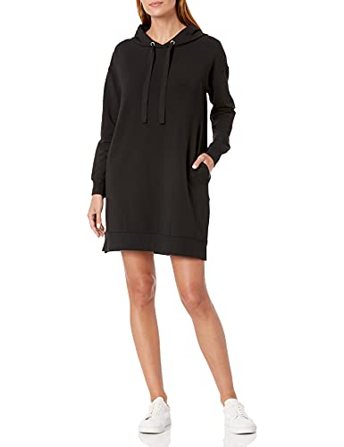 The Drop Women's Iona Long Sleeve Hooded Mini Sweatshirt Dress, Black, XL