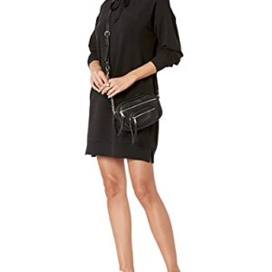 The Drop Women's Iona Long Sleeve Hooded Mini Sweatshirt Dress, Black, XL