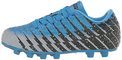 Vizari Bolt FG Soccer Shoes | Firm Ground Cleats for Outdoor Surfaces and Fields | Lightweight and Easy to wear Youth Outdoor Soccer Cleats | Blue/Black/Silver | 9.5 Toddler