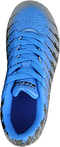 Vizari Bolt FG Soccer Shoes | Firm Ground Cleats for Outdoor Surfaces and Fields | Lightweight and Easy to wear Youth Outdoor Soccer Cleats | Blue/Black/Silver | 9.5 Toddler