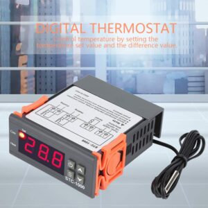 Digital Thermostat, Digital Temperature Controller Temp Sensor Electric Thermostat Control 110-220V for Aquarium, Terrarium, Zoo, Chicken Incubator