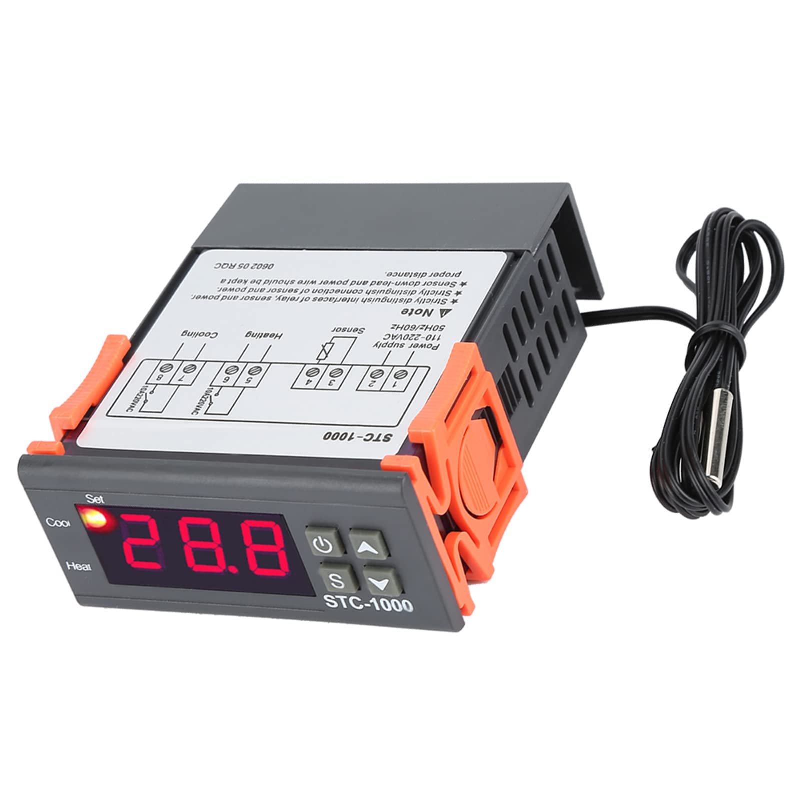 Digital Thermostat, Digital Temperature Controller Temp Sensor Electric Thermostat Control 110-220V for Aquarium, Terrarium, Zoo, Chicken Incubator