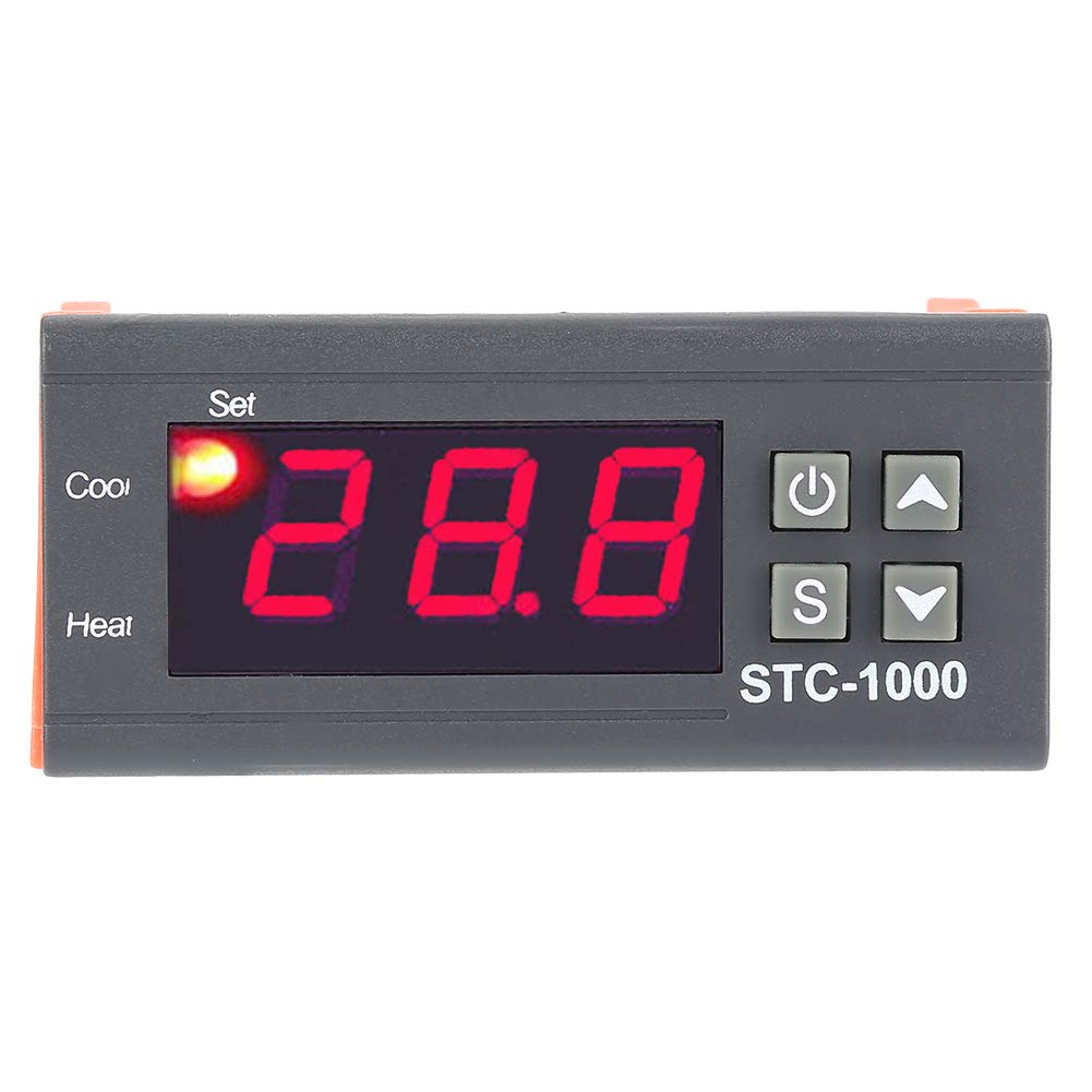 Digital Thermostat, Digital Temperature Controller Temp Sensor Electric Thermostat Control 110-220V for Aquarium, Terrarium, Zoo, Chicken Incubator