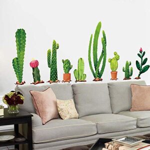 Cactus Wall Decal, H2MTOOL Desert Decor Removable Nursery Tropical Plants Stickers for Kids Living Rooms Office (Cactus)