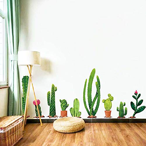 Cactus Wall Decal, H2MTOOL Desert Decor Removable Nursery Tropical Plants Stickers for Kids Living Rooms Office (Cactus)