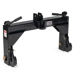 titan attachments 3 point quick hitch adaption to category 2 tractors, 4000 lb lifting capacity, 32.75" between lower arms, 14.5" top link to lower link, black finish